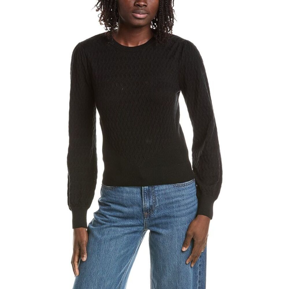 &Isla Womens Tessa Stitch Sweater, Black
